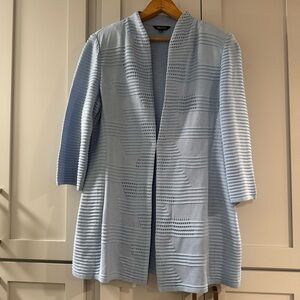 MISOOK Light Blue Knit Jacket Cardigan businesss casual office traditional sz XS
